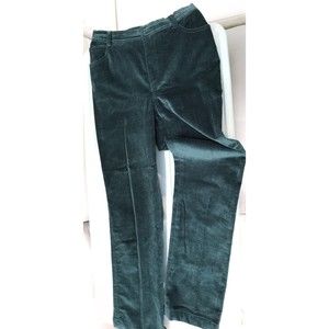 Company Ellen Tracy Pants Velvet 2 Petite Cotton Blend Green